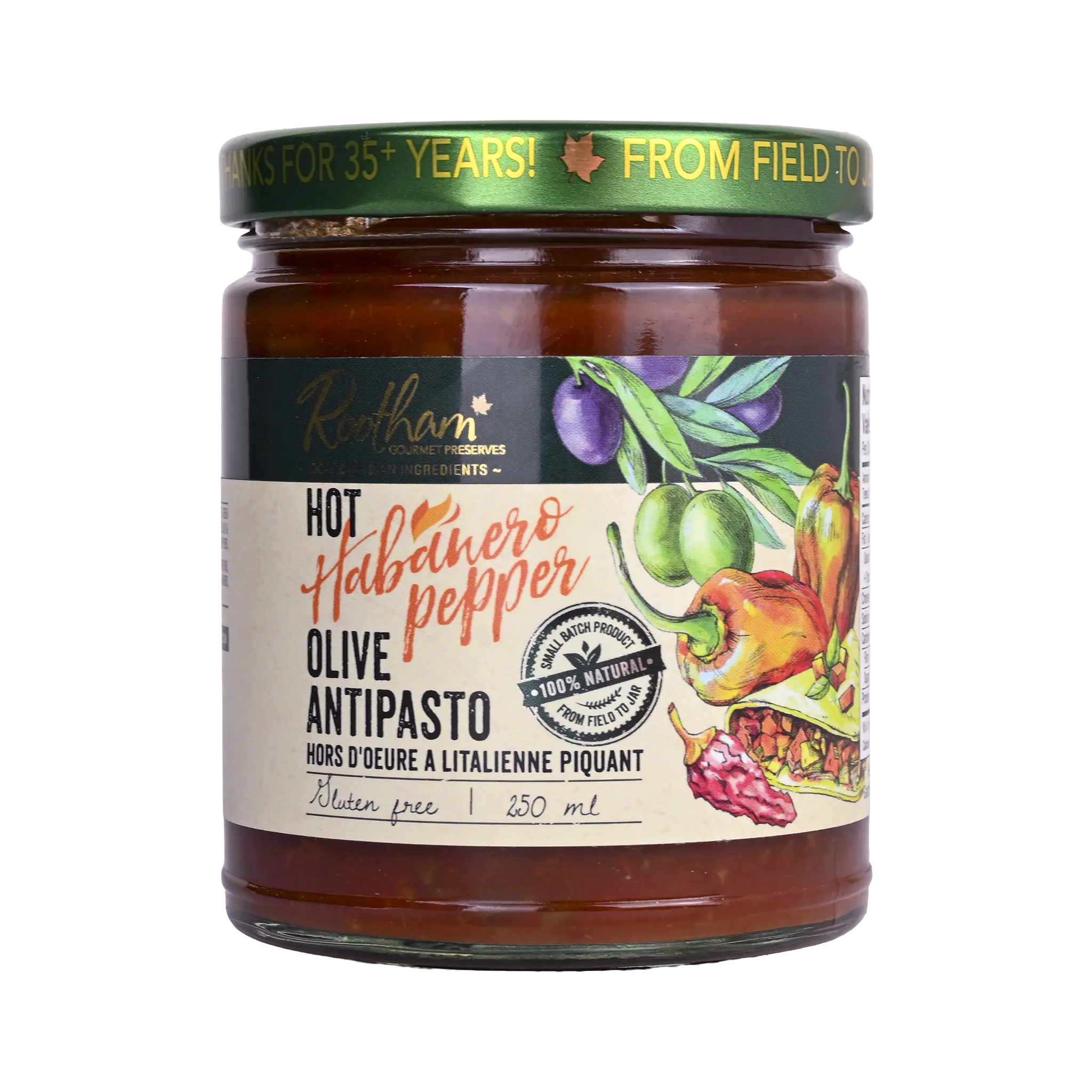 Rootham Hot Habanero Olive Pepper Antipasto 250 ml