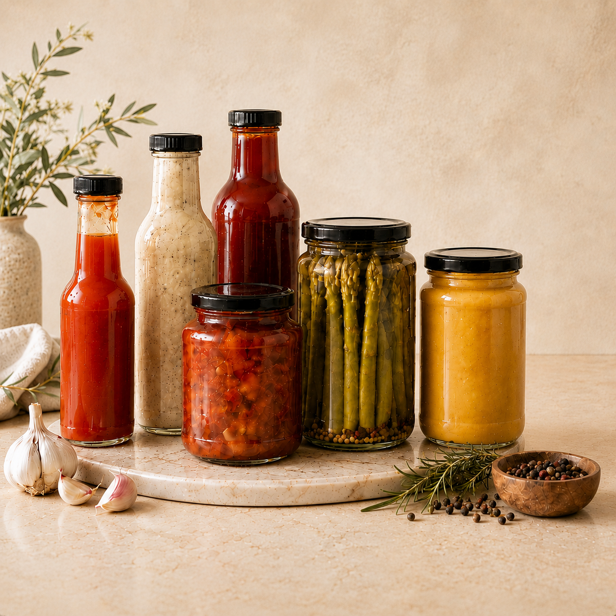 Ontario hot sauce and food co-packing by Rootham Gourmet Preserves, featuring private label products, bottled sauces, jars and specialty food manufacturing.